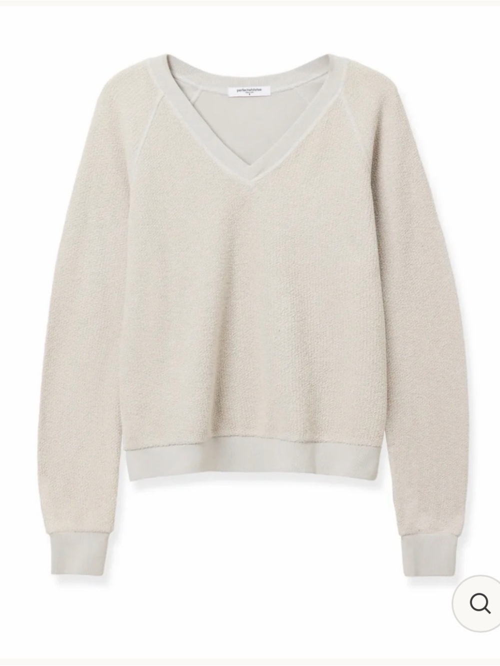 Ziggy V-Neck Reverse Fleece V-Neck | Whitecap Grey by Perfect White Tee
